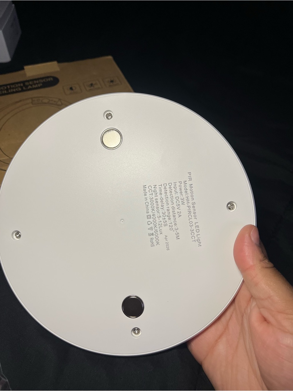 White LED Motion Sensor Ceiling Light with Remote - Picture 5 of 7